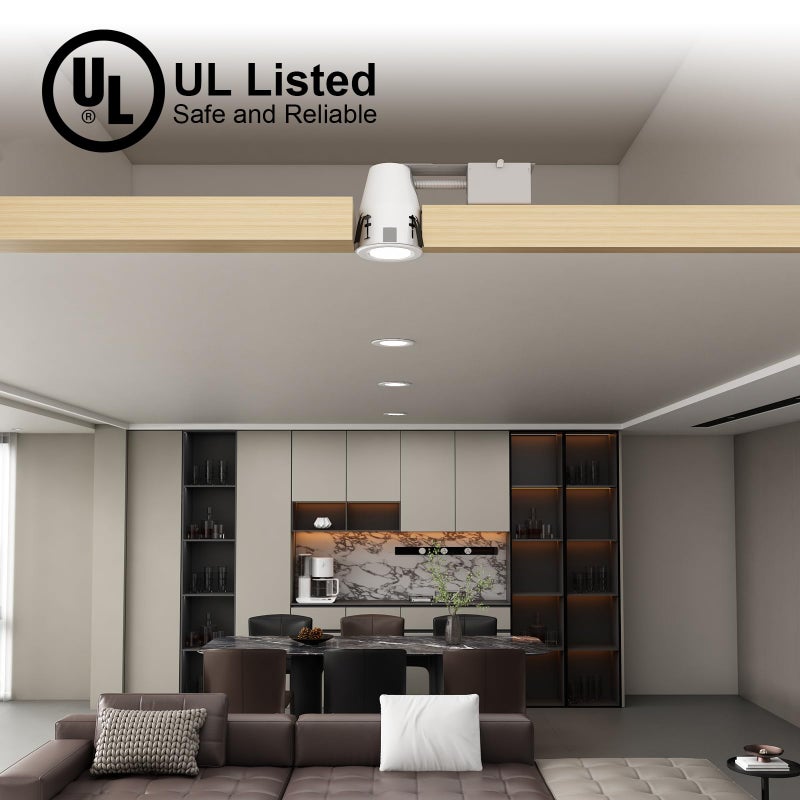 LUMINOSUM 4 Inch Remodel Recessed Lighting Housing, IC Rated Air Tight Ceiling Can with J-Box, TP24 Connector and E26 Socket, UL-Listed Easy Install, 8-Pack - Image 5